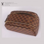 LV N47528 新款休閒咖啡棋盤格男女款通用包手拿包化妝包