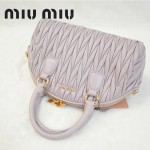 MiuMiu0057-5褶皺羊皮淺紫女包手提包