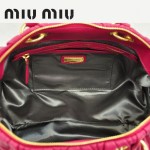 MiuMiu0058-6時尚休閒褶皺玫紅羊皮女包手提包