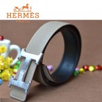 HERMES 0178 愛馬仕H字銀扣大象灰原版皮皮帶