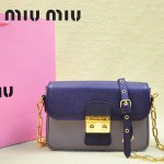 MIUMIU 0544-4 潮流百搭新款女士紫色拼淺紫色鏈條單肩包晚宴包