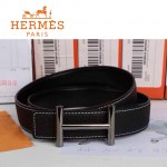 HERMES 0156 愛馬仕H字銀扣深咖色原版皮皮帶