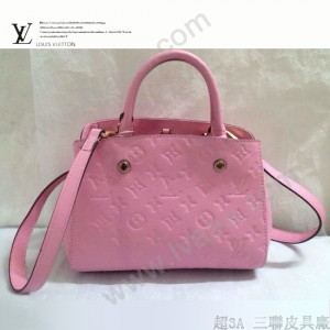 LV M41050 新款MONTAIGNE BB中號粉色壓花單肩手提包