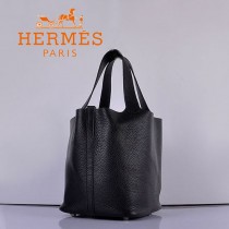 HERMES 8615 新款 PICOTIN 黑色MM TAURILLION皮 女士手提包