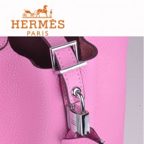 HERMES 8616-4 早春新款時尚歐美櫻花粉色萊藍包女士手提包