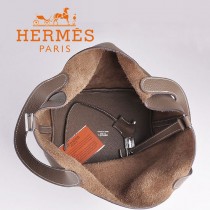 HERMES 8615-3 早春新款時尚歐美深灰色萊藍包女士手提包