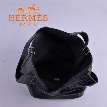 HERMES 8615 新款 PICOTIN 黑色MM TAURILLION皮 女士手提包