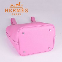 HERMES 8616-4 早春新款時尚歐美櫻花粉色萊藍包女士手提包