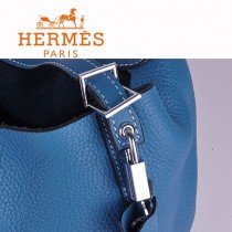 HERMES 8615-6 早春新款時尚歐美中藍色萊藍包女士手提包