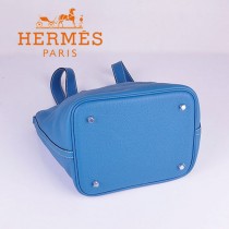 HERMES 8615-6 早春新款時尚歐美中藍色萊藍包女士手提包