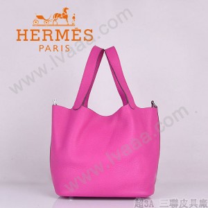 HERMES 8615-4 早春新款時尚歐美桃紅色萊藍包女士手提包