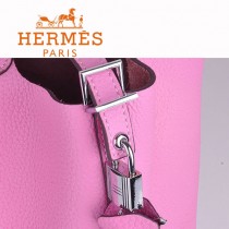 HERMES 8615-5 早春新款時尚歐美櫻花粉色萊藍包女士手提包
