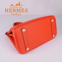HERMES 6088-3 休閑女包 30CM鉑金包  荔枝紋手提包 橙色金扣流行包