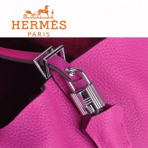 HERMES 8615-4 早春新款時尚歐美桃紅色萊藍包女士手提包