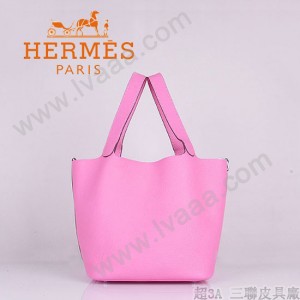 HERMES 8615-5 早春新款時尚歐美櫻花粉色萊藍包女士手提包
