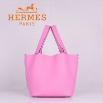 HERMES 8615-5 早春新款時尚歐美櫻花粉色萊藍包女士手提包