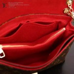 LV M41201-2 名媛必備新款PALLAS CHAIN系列櫻桃紅原版皮單肩晚宴包手拿包