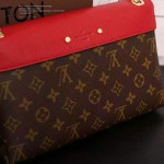LV M41201-2 名媛必備新款PALLAS CHAIN系列櫻桃紅原版皮單肩晚宴包手拿包