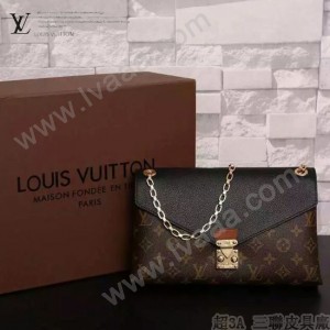 LV M41223 名媛必備新款PALLAS CHAIN系列黑色原版皮單肩晚宴包手拿包