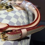 LV N41002-2 時尚經典新款女士SPEEDY 30白色棋盤格原版皮波士頓包