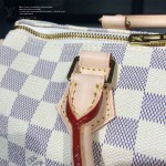 LV N41002-2 時尚經典新款女士SPEEDY 30白色棋盤格原版皮波士頓包