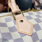 LV N41002-2 時尚經典新款女士SPEEDY 30白色棋盤格原版皮波士頓包