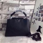 LV M94519-5 春夏專櫃新款Capucines BB黑色原版皮手提單肩包