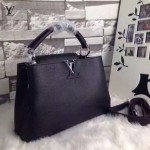 LV M94519-5 春夏專櫃新款Capucines BB黑色原版皮手提單肩包