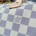 LV N41002-2 時尚經典新款女士SPEEDY 30白色棋盤格原版皮波士頓包