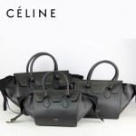 CELINE 88093 新款女士黑色鳄魚紋配黑色法拉利（小號）女包手提包蝙蝠包