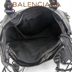 BALENCIAGA 085332-8-黑色進口油皮卡古銅小釘 巴黎世家女士手提包 時尚單肩包