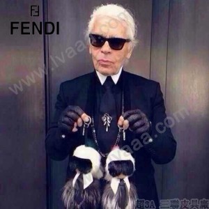 FENDI 07 潮人必備人氣熱銷款老佛爺同款限量版真貂毛手工製作綠色毛公仔吊飾