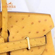 HERMES 1170 新款太陽黃鴕鳥皮原版皮35cm女士手提包