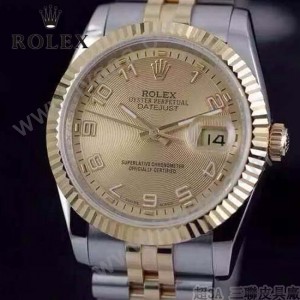 ROLEX-07-27 時尚新款商務男士間金系列日誌型藍寶石鏡面鋼帶腕錶