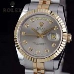 ROLEX-07-31 時尚新款商務男士間金系列日誌型藍寶石鏡面鋼帶腕錶