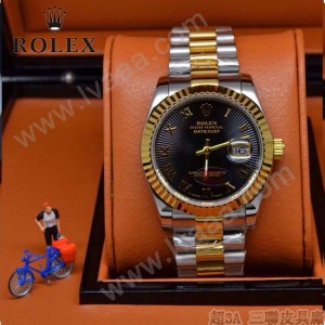 ROLEX-06-11 人氣熱銷商務男士間金系列日誌型藍寶石鏡面鋼帶款腕錶
