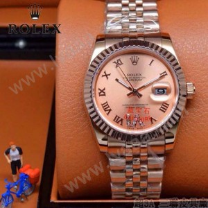 ROLEX-07-6 型男必備商務精英玫瑰金日誌型藍寶石鏡面鋼帶腕錶