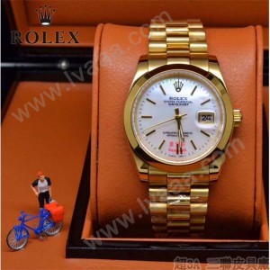 ROLEX-06-15 人氣熱銷商務男士日誌型藍寶石鏡面土豪金鋼帶款腕表