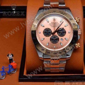 ROLEX-010 歐美新款宇宙型迪通拿間玫瑰金系列大錶盤鋼帶款腕錶