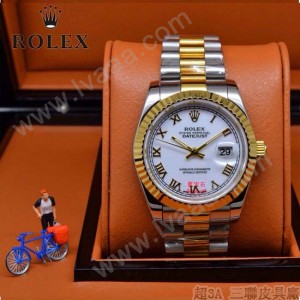 ROLEX-06-9 人氣熱銷商務男士間金系列日誌型藍寶石鏡面鋼帶款腕錶