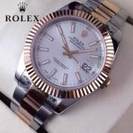 ROLEX-07-25 時尚新款商務男士間玫瑰金系列日誌型藍寶石鏡面鋼帶腕錶