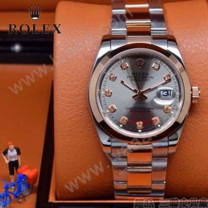 ROLEX-07-10 時尚新款商務男士間玫瑰金系列日誌型藍寶石鏡面鋼帶腕錶