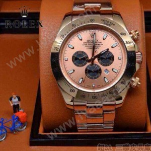 ROLEX-010-4 歐美新款宇宙型迪通拿玫瑰金系列大錶盤鋼帶款腕錶