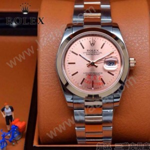 ROLEX-07 時尚新款商務男士間玫瑰金系列日誌型藍寶石鏡面鋼帶腕錶