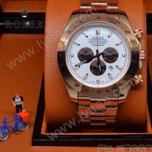 ROLEX-010-3 歐美新款宇宙型迪通拿玫瑰金系列大錶盤鋼帶款腕錶
