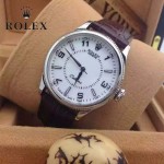 ROLEX-09-2 時尚新款白色藍寶石鏡面皮帶款自動機械腕錶