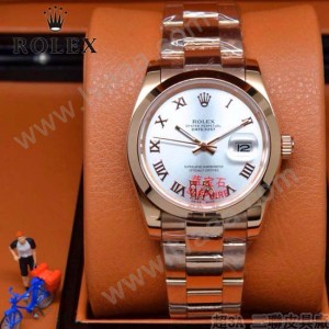 ROLEX-07-13 型男必備商務精英玫瑰金日誌型藍寶石鏡面鋼帶腕錶
