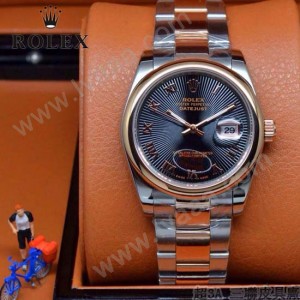ROLEX-07-20 時尚新款商務男士間玫瑰金系列日誌型藍寶石鏡面鋼帶腕錶