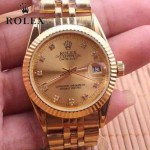 ROLEX-06-16 人氣熱銷商務男士日誌型藍寶石鏡面土豪金鋼帶款腕錶