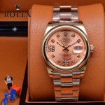 ROLEX-07-14 型男必備商務精英玫瑰金日誌型藍寶石鏡面鋼帶腕錶